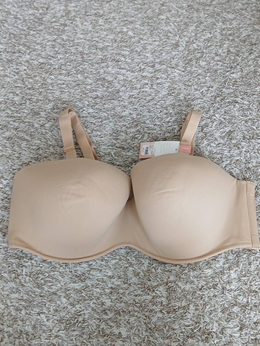 Cacique Boost Multi Way Strapless Beige Strapless Convertible T-Shirt Bra 46ddd